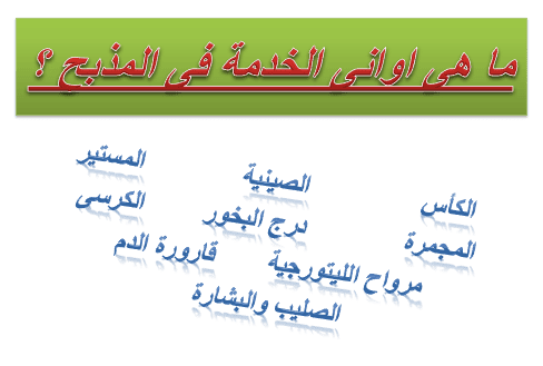 اوانى المذبح - مدينة الخدام - أفكار مدارس الأحد 